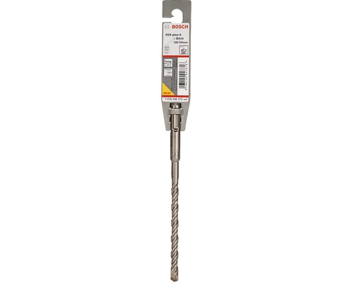 Logo Bosch. Vrták SDS plus-5 s priemerom 8 mm a dĺžkou 100 až 165 mm.