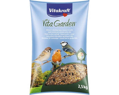 Krmivo pre vonkajšie vtáctvo Vita Garden Zimná zmes 2,5 kg Vitakraft Vita Garden sypké krmivo pre záhradné vtáky, 2,5 kilogramové balenie