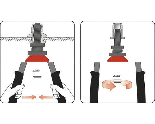 Ilustrácia nitovacích klieští pri použití