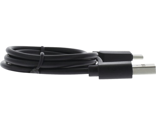 Čierny USB kábel s konektormi USB-A a USB-C