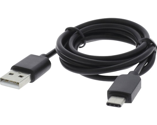 Čierny dátový kábel USB-A na USB-C
