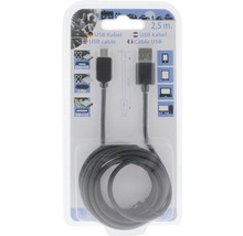 USB kábel, 2,5 metra, v balení