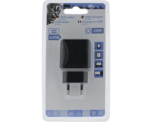 Dvojitá USB nabíjačka v balení