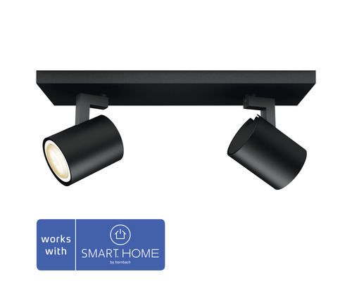LED bodové svietidlo Philips HUE 8719514338166 Runner GU10 2x5W 2x350lm 2200-6500K čierne s diaľkovým ovládaním - kompatibilné so SMART HOME by hornbach