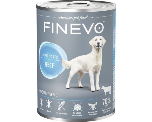 Konzerva pre psov FINEVO Sensitive Dog hovädzie čisté 800 g-0