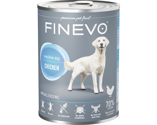 Konzerva pre psov FINEVO Sensitive Dog kuracie čisté 800 g