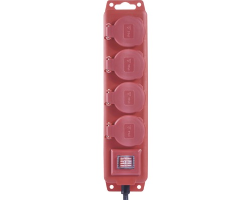Predlžovací kábel Emos 4 zásuvky s vypínačom 3m červený