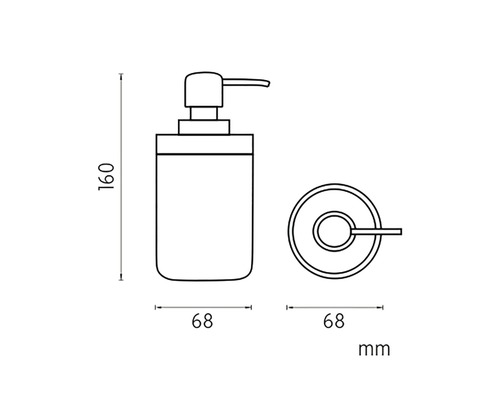 Rozmery dávkovača mydla