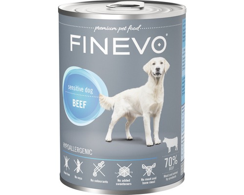 Konzerva pre psov FINEVO Sensitive Dog hovädzie čisté 400 g