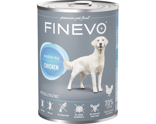 Konzerva pre psov FINEVO Sensitive Dog kuracie čisté 400 g-0