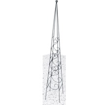 Kovový obelisk s kvetinovými ozdobami do záhrady