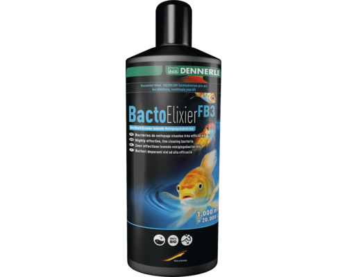 Prípravok na úpravu vody Dennerle BactoElixier FB3 1000 ml Fľaša Dennerle BactoElixier FB3 so živými čistiacimi baktériami pre jazierka