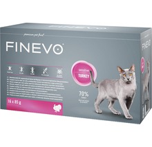 Kapsička pre mačky Finevo Sensitive Cat morčacie čisté 16 x 85 g-thumb-0