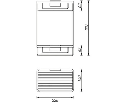 Technický výkres odpadkového koša s rozmermi