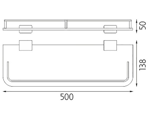 Technický nákres držiaka na uteráky s rozmermi
