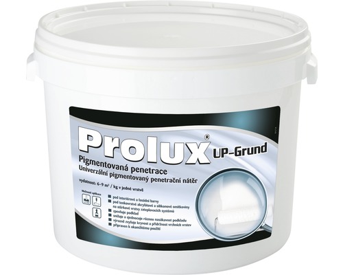 Penetračný náter Prolux UP-Grund pigmentovaný biely 5 kg Vedro s pigmentovanou penetráciou