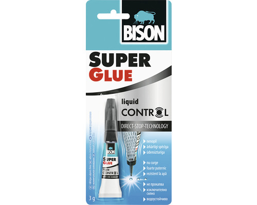 Kyanoakrylátové lepidlo BISON SUPER GLUE CONTROL 3 g Bison Super Glue Liquid Control balenie 3 gramy