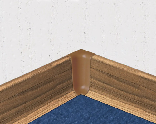 Rohový prvok soklovej lišty z plastu