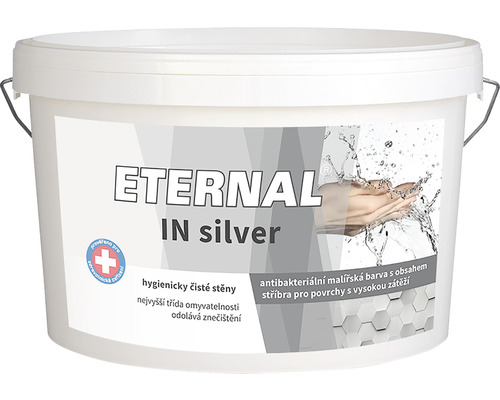 Farba na stenu ETERNAL IN Silver antibakteriálna s obsahom striebra biocíd biela 12 kg Vedro interiérovej farby Eternal IN Silver