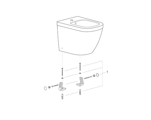 Závesný bidet s upevňovacím materiálom
