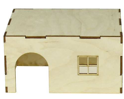 Domček pre hlodavce drevený 19x18,5x17,5 cm
