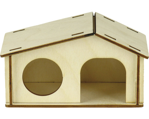 Domček pre hlodavce drevený 13,5x7,5x7,5 cm