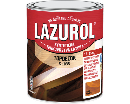 Lazúra na drevo Lazurol Topdecor S1035 T25 čerešňa 0,75 l Lazurol Topdecor S 1035 tenkovrstvá lazúra na drevo v plechovej nádobe