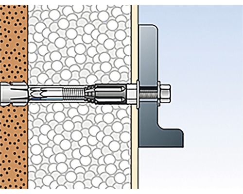 Ilustrácia izolačnej hmoždinky v aplikácii s nadstavcom