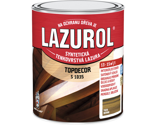 Lazúra na drevo Lazurol Topdecor S1035 T26 wenge 0,75 l Lazúra na drevo v plechovke