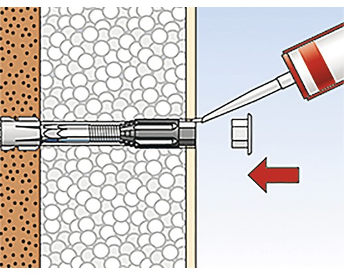 Montáž izolačného šróbu do steny s izoláciou