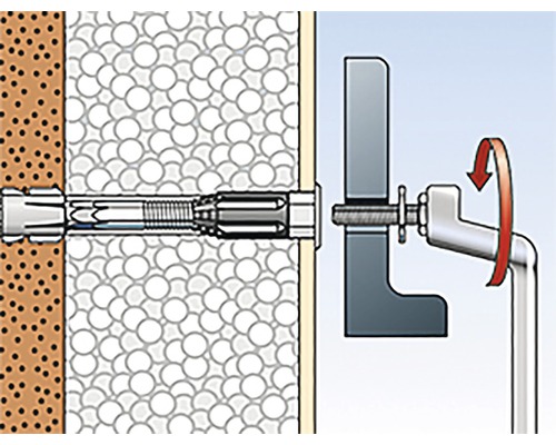 Ilustrácia hmoždinky do izolačných dosiek pri použití