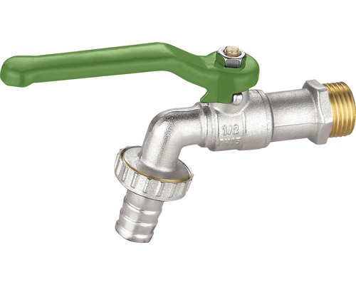 Vonkajší vodovodný kohútik z mosadze s hadicovou prípojkou a otočnou rukoväťou