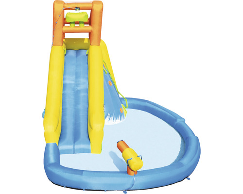 Nafukovacia vodná šmykľavka s detským bazénom a vodným delom do záhrady