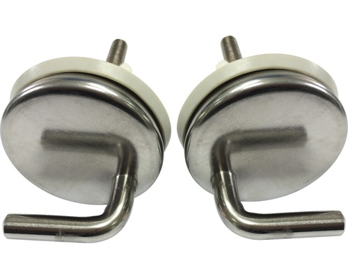 Dva upevňovacie prvky WC sedadla z nehrdzavejúcej ocele