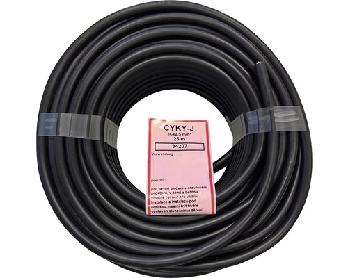 Kábel CYKY-J 3Cx2.5mm² čierny 25 m