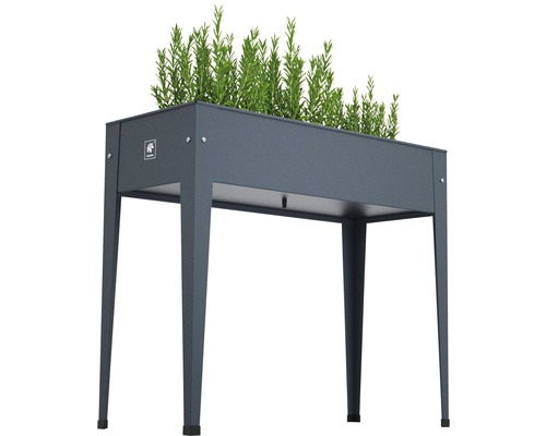 Kovový vyvýšený záhon s rastlinami