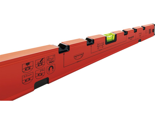 Vodováha z kovu s libelami na vodorovné a zvislé vyrovnanie