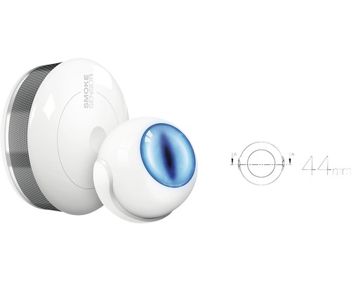 Hlásič dymu a rozmerový náčrt