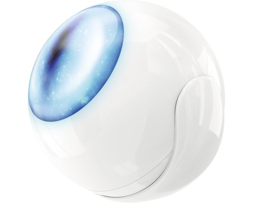 Biela guľovitá lampa s projekciou galaxie