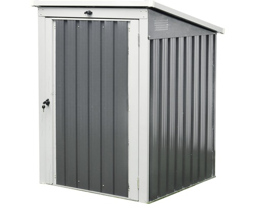 Kovový záhradný domček so uzamykateľnými dverami na uskladnenie záhradného náradia