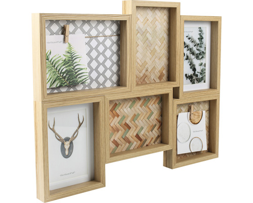 Drevený multirámik na šesť fotografií