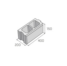 Betónový plot Simple Block základná tvarovka HX 1/20/AF 40 x 20 x 15 cm priebežná okrová-thumb-1
