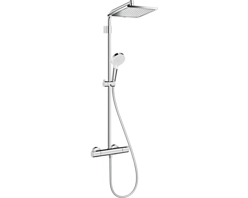 Sprchový systém s termostatickou batériou Hansgrohe Crometta E Showerpipe 240 Varia chróm 26785000