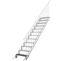 Voľne stojace kovové schodisko s madlom