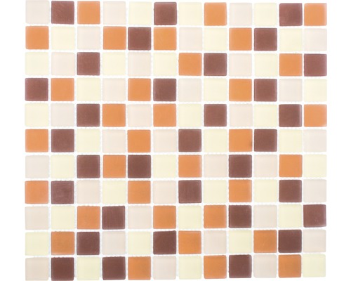 Sklenená mozaika XCM 8560 30,5x32,5 cm hnedá/pastelovo béžová/žltá