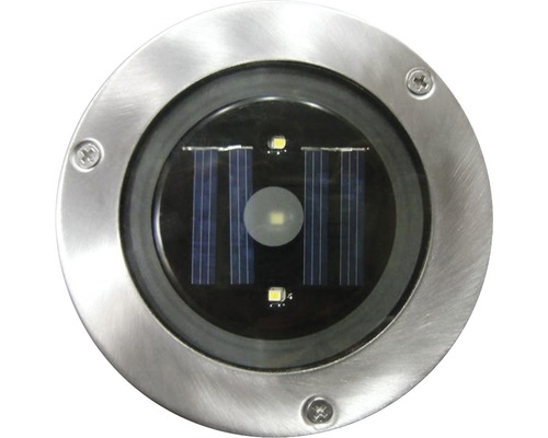 LED solárne svietidlo CARLO vstavané 0,18W IP67 Ø 12cm nerez-0