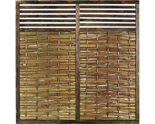 Ochranný prvok proti pohľadu z prútia s dreveným rámom