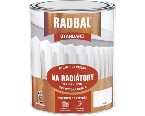 Farba na radiátory Radbal Standard S2119 0,6 l biela 1000 Radbal Standard farba na radiátory plechovka