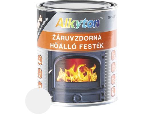 Žiaruvzdorná vypaľovacia farba na vykurovacie telesá Alkyton 750°C 0,25 l strieborná-0