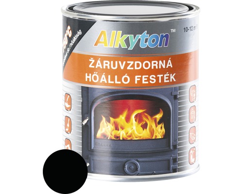 Žiaruvzdorná vypaľovacia farba na vykurovacie telesá Alkyton 750°C 0,25 l čierna-0